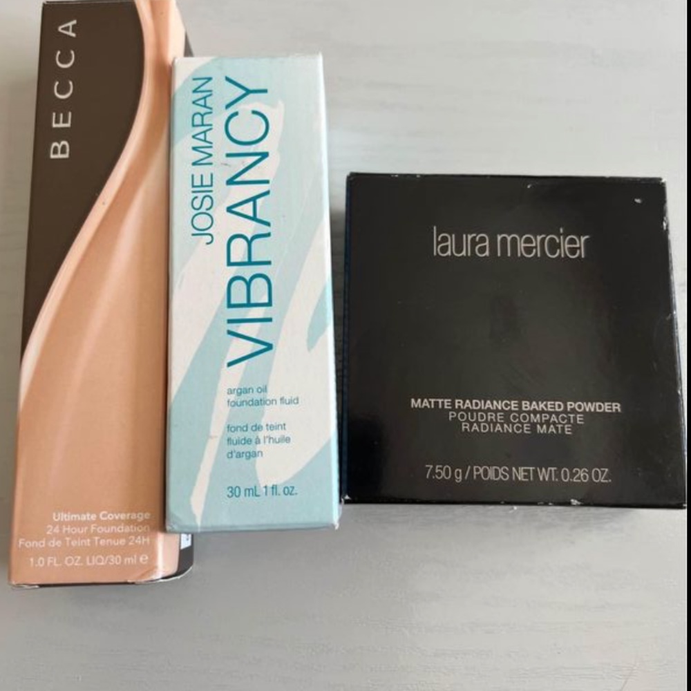 SOLD -Becca foundation, Joise Maran foundation and Laura Mercier Highlighter